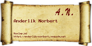 Anderlik Norbert névjegykártya