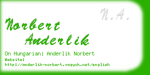 norbert anderlik business card